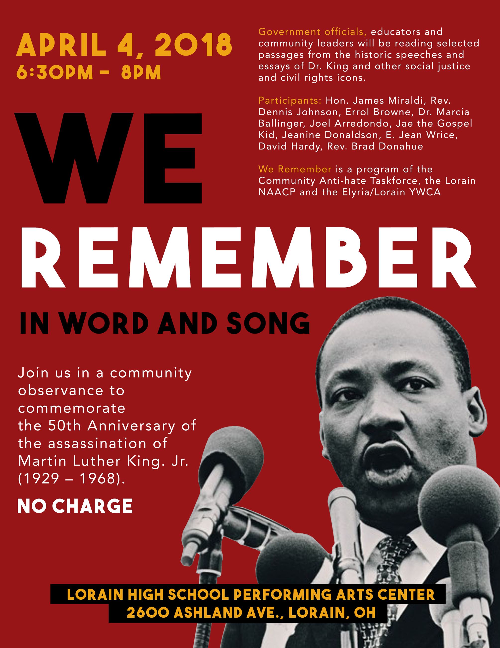 2018 YWCA April 4 MLK Flier