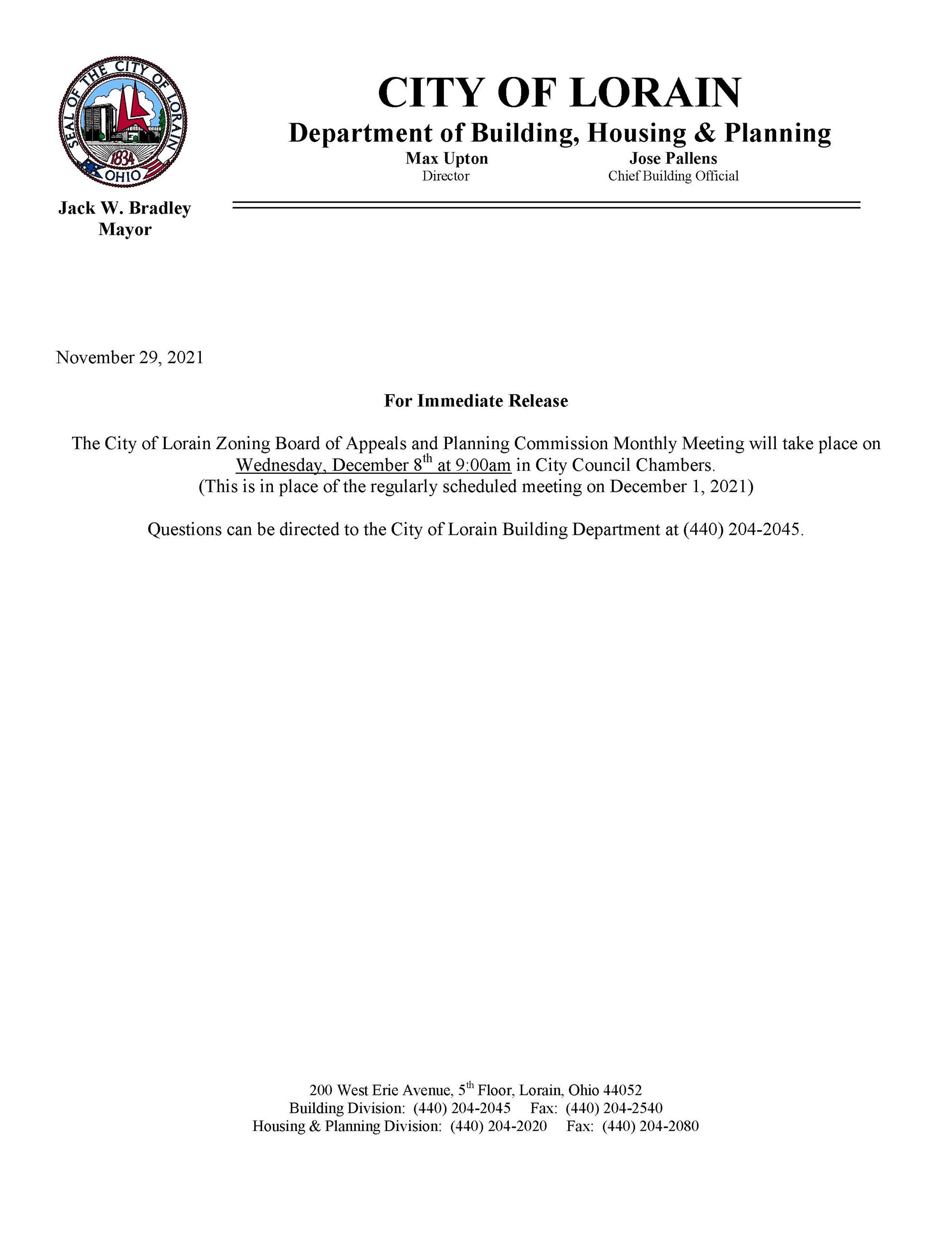 December 8th planning meeting