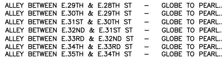 streets for year 2 relining